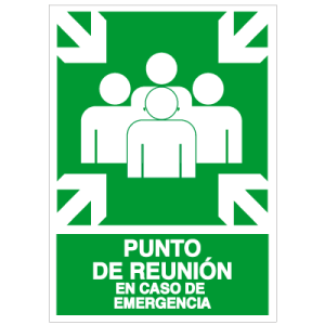 Señaléticas de evacuación y emergencia, señalética de punto de reunión emergencia