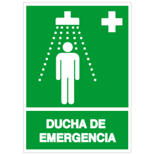 Señalética de evacuación y emergencia, señalética de ducha de emergencia