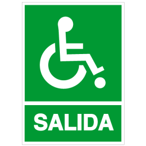 Señaléticas de evacuación y emergencia, señalética de salida minusválido