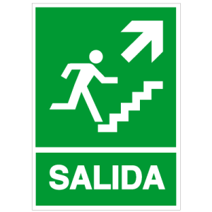 Señaléticas de evacuación y emergencia, señalética de ruta evacuación hacia arriba