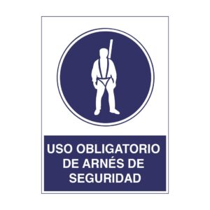 Señaléticas de obligación, uso obligatorio de arnés de seguridad