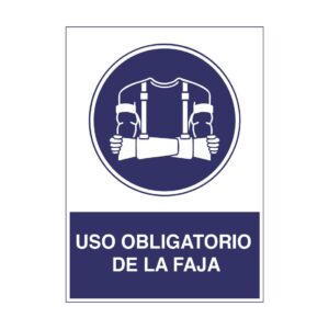 Señaléticas de obligación, uso obligatorio de la faja