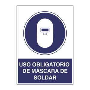 Señaléticas de obligación, uso obligatorio de máscara de soldar
